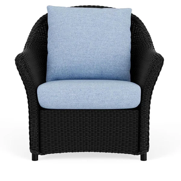 Weekend Retreat Lloyd Loom Club Chair in Ebony/Demo Skyway by Lloyd Flanders