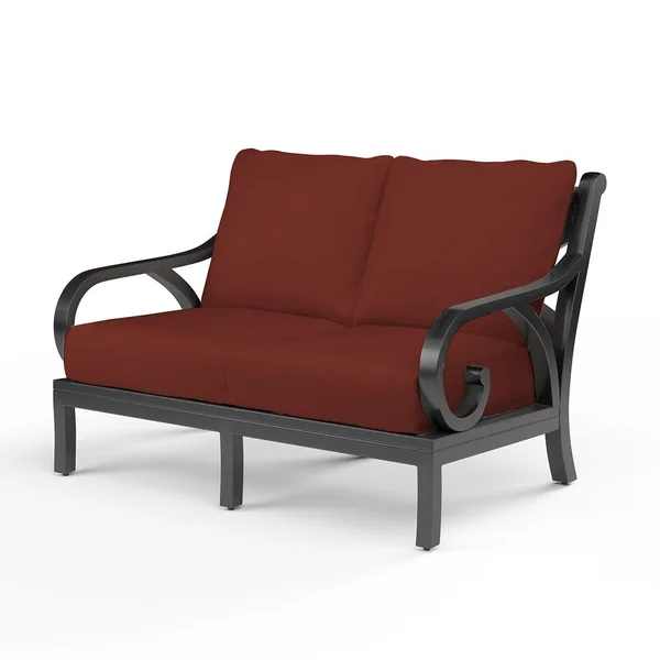 Monterey Aluminum Patio Loveseat in Canvas Henna w/ Self Welt By Sunset West