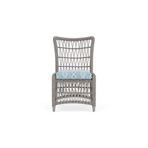 Mackinac Wicker Dining Chair in Putty/Aman Capri by Lloyd Flanders