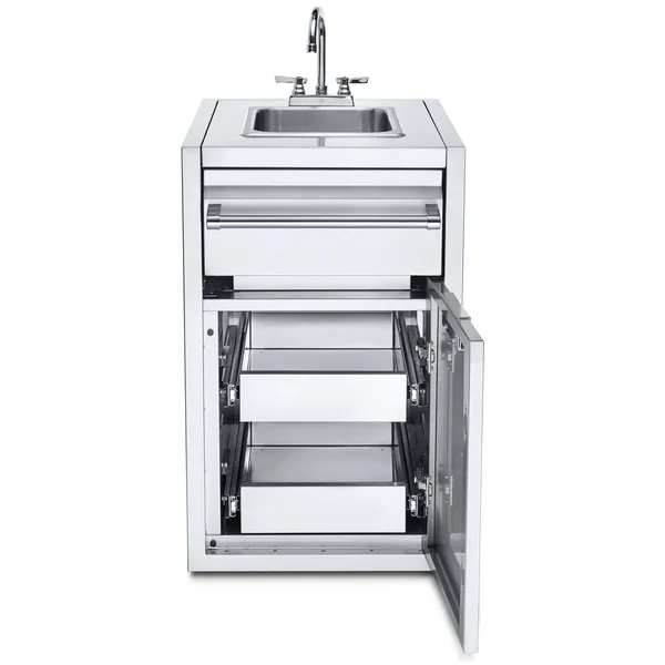 Crown Verity Infinite Series 21-Inch Enclosed Cabinet Storage W/ Sink And Double Storage Drawers - IBISC-SK-2D