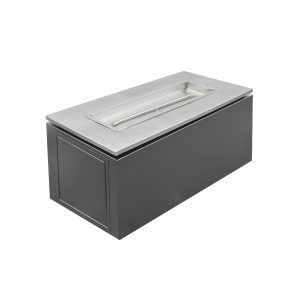 Merona 46 Inch Rectangular Powder Coated Steel Propane Fire Pit Table in Gray by The Outdoor Plus