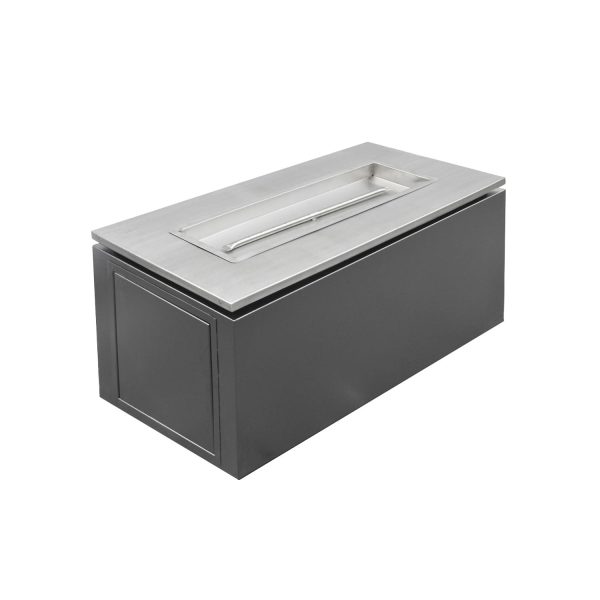 Merona 46 Inch Rectangular Powder Coated Steel Propane Fire Pit Table in Gray by The Outdoor Plus