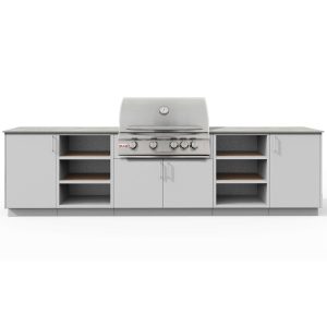Urban Bonfire Savannah 32 Outdoor Kitchen w/ Blaze LTE Natural Gas Grill, Keon Dekton Countertop & Chantilly Finish - B-Savannah-32-Blaze-Keon-Chantilly