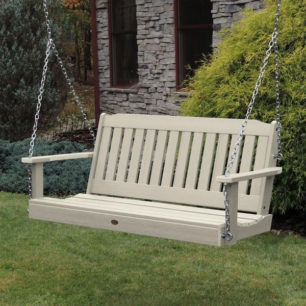Hart Lane 5 Ft Recycled Plastic Porch Swing in Whitewash by Lakeview Outdoor Designs