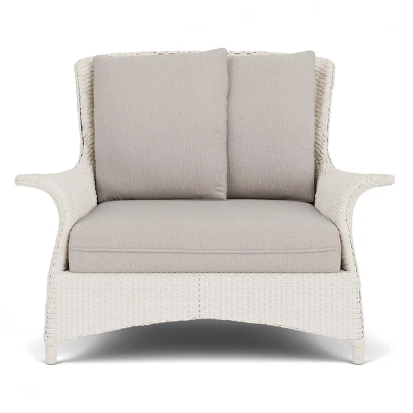 Mandalay Lloyd Loom Club Chair & a Half in Antique White/Remy Cloud by Lloyd Flanders