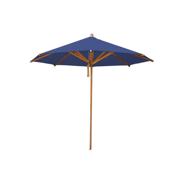 Bambrella 8.5 Ft. Octagonal Bamboo Levante Market Umbrella Set w/ 110 Lb. Freestanding Base in Ocean Blue