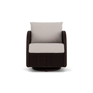 Essence Lloyd Loom Swivel Glider Club Chair in Mink/Remy Cloud by Lloyd Flanders
