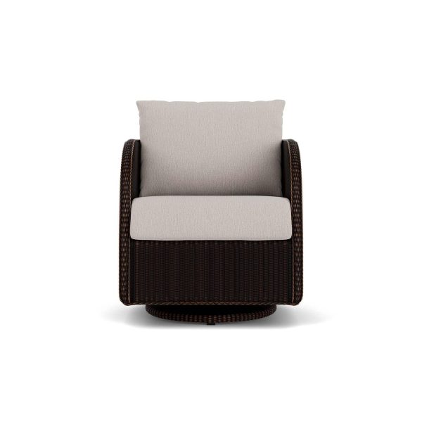 Essence Lloyd Loom Swivel Glider Club Chair in Mink/Remy Cloud by Lloyd Flanders