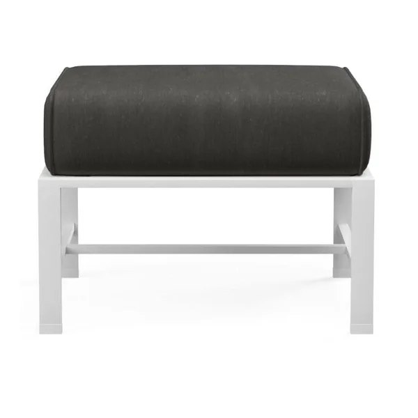 Bristol Aluminum Ottoman in White/Spectrum Carbon by Sunset West