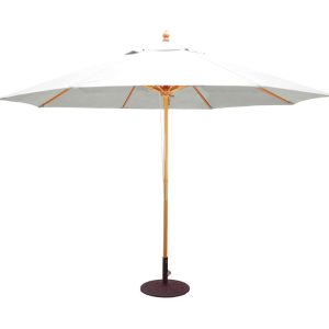 Galtech 11 Ft. Octagonal Hardwood Patio Market Umbrella W/ Pulley - Light Wood W/ Sunbrella Canvas Natural Canopy