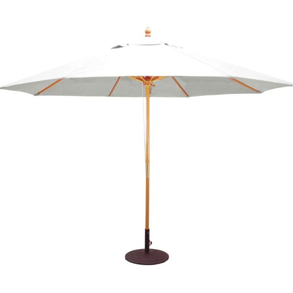 Galtech 11 Ft. Octagonal Hardwood Patio Market Umbrella W/ Pulley - Light Wood W/ Sunbrella Canvas Natural Canopy