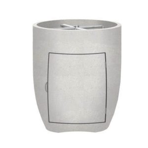 Bloomview 3 24 Inch Round GFRC Propane Fire Bowl in Ultra White by Lakeview Outdoor Designs