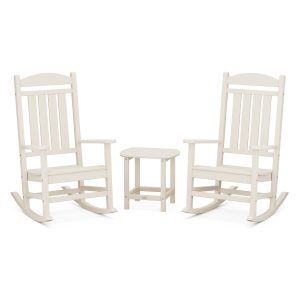 Presidential 3 Pc Recycled Plastic Seating Set w/ South Beach End Table in Sand by POLYWOOD