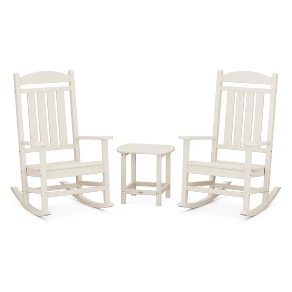 Presidential 3 Pc Recycled Plastic Seating Set w/ South Beach End Table in Sand by POLYWOOD