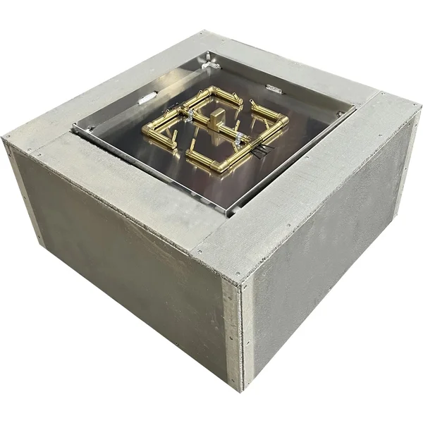 48 Inch Square Brass Natural Gas Fire Pit Enclosure in by Warming Trends