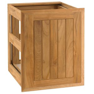 Pacific Teak Cottage 18-Inch Teak Wood Roll-Out Propane Tank / Double Trash Bin Drawer - POHDL-18C + LPB-2