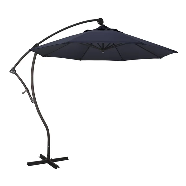 California Umbrella 9 Ft. Octagonal Aluminumt Cantilever Patio Umbrella W/ Crank Lift & Aluminum Ribs - Bronze Frame / Olefin Navy Blue Canopy