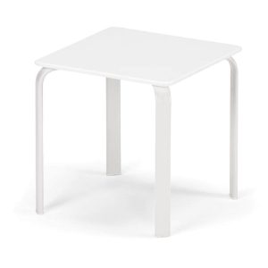 18 Inch Square Aluminum End Table in Textured Snow by Telescope Casual