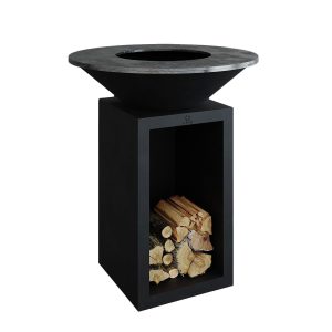 OFYR Classic Storage Black 85 35 Inch Wood-Fired Flat Top Grill - OCSB-85