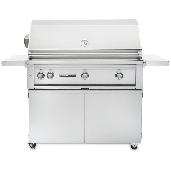 Lynx Sedona 42 Inch Propane Grill On Cart w/ Rotisserie, One ProSear, & Two SS Tube Burners