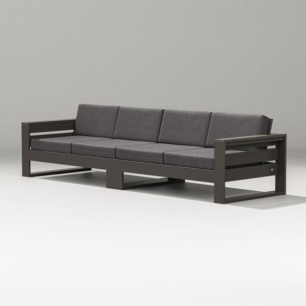 Latitude 4 Person Sofa in Vintage Coffee/Ash Charcoal By PW Designer Series