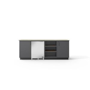Urban Bonfire Skye Outdoor Kitchen w/ DCS 24-Inch 5.3 Cu. Ft. Refrigerator, Danae Dekton Countertop & Anthracite Finish - B-Skye-Danae-Anthracite
