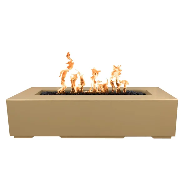 Regal 60 Inch Rectangular GFRC Natural Gas Fire Pit in Brown by The Outdoor Plus