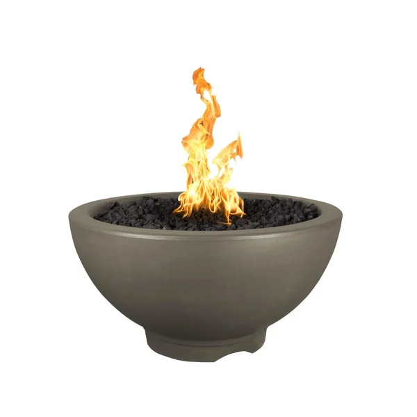 Sonoma 38 Inch Round GFRC Natural Gas Fire Pit w/ Glow Plug in Ash by The Outdoor Plus