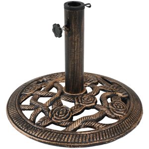 Ultimate Patio 17 Lb Rose Blossom Cast Iron Umbrella Base - Bronze