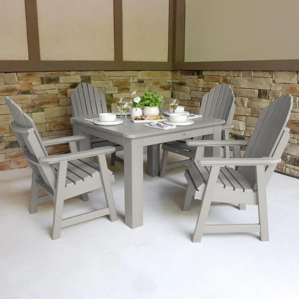 Dream Bay 5 Pc Recycled Plastic Square Dining Set in Harbor Bay by Lakeview Outdoor Designs