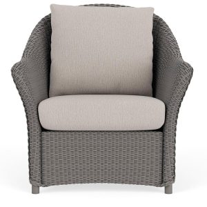 Weekend Retreat Lloyd Loom Club Chair in Pewter/Remy Cloud by Lloyd Flanders