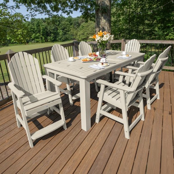Dream Bay 7 Pc Recycled Plastic Counter Height Dining Set in Whitewash by Lakeview