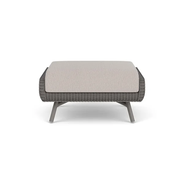 Essence Lloyd Loom Ottoman in Pewter/Remy Cloud by Lloyd Flanders