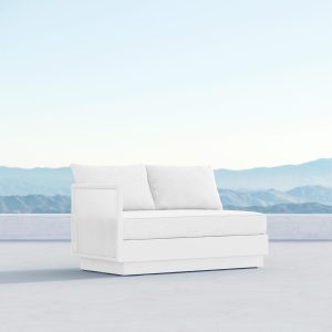 Porto Woven Rope Sectional Right Arm Loveseat in Pearl Gray/Cloud by Azzurro Living