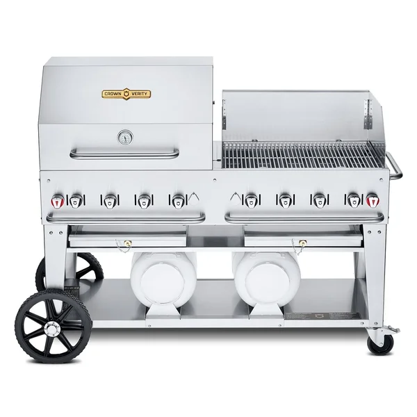 Crown Verity 60-Inch Club Series Grill Dome & Windguard Package W/Horizontal Tanks - CV-CCB-60RWP