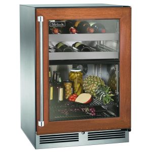Perlick 24-Inch Signature Series Marine & Coastal Series Stainless Steel Panel Ready Glass Door Outdoor Dual-Zone Refrigerator & Wine Reserve - Right Hinge - HP24CM-4-4R