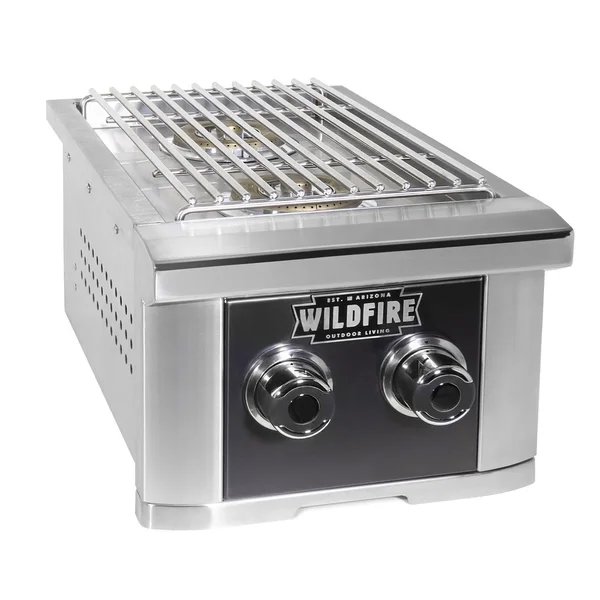 Wildfire Ranch Pro 14-in Black 304 SS Propane Double Side Burner - WFDBLSBRN-BSS-LP