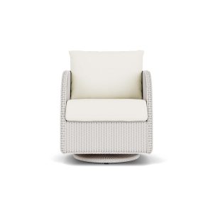 Essence Lloyd Loom Swivel Glider Club Chair in White/Sailcloth Salt by Lloyd Flanders