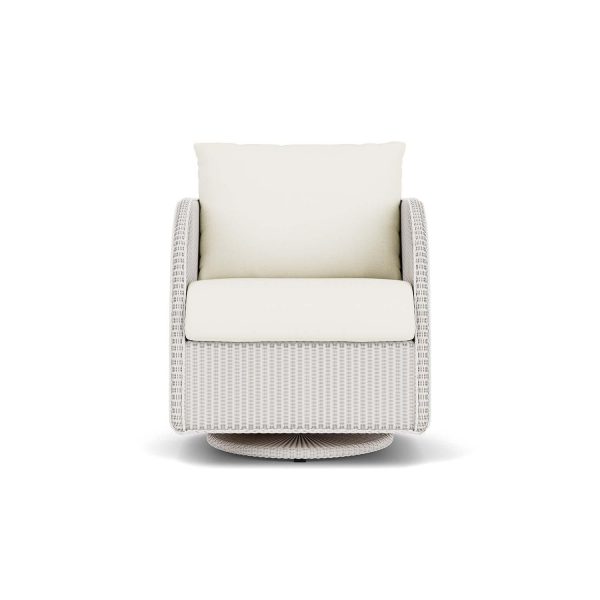 Essence Lloyd Loom Swivel Glider Club Chair in White/Sailcloth Salt by Lloyd Flanders