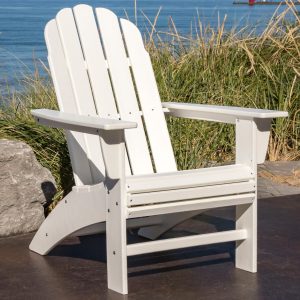 Vineyard Recycled Plastic Curveback Adirondack in White by POLYWOOD