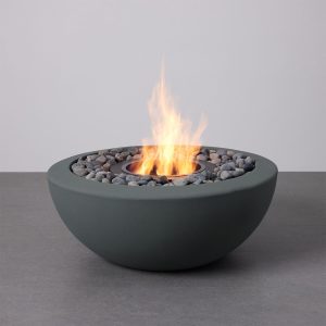 TerraFlame 30 Inch Round Concrete Ethanol Fire Pit in Gray by TerraFlame