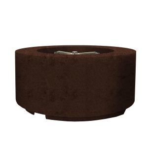 Spylake View 36 Inch Round GFRC Natural Gas Fire Pit Table in Cafe by Lakeview Outdoor Designs