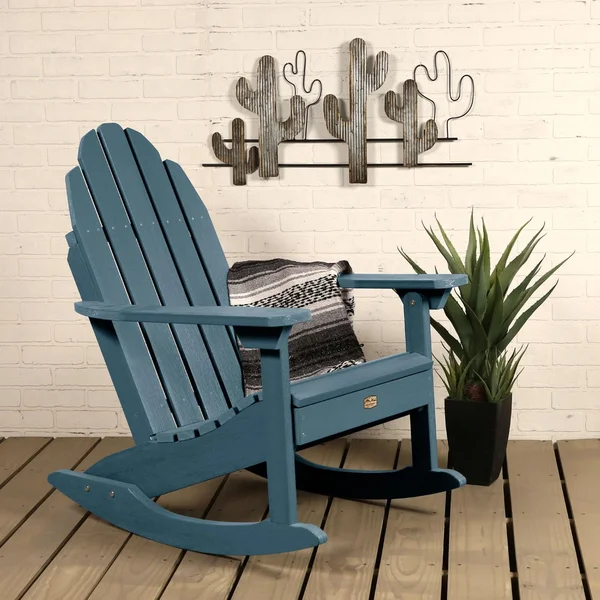 Charmville Recycled Plastic Adirondack Rocking Chair in Nantucket Blue by Lakeview Outdoor Designs