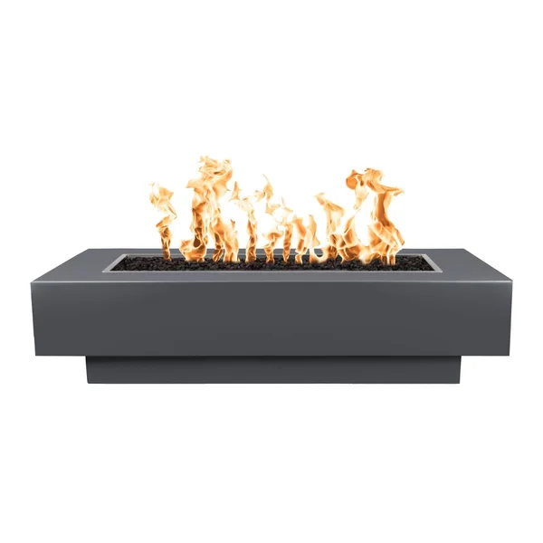Coronado 72 Inch Rectangular Powder Coated Steel Natural Gas Fire Pit in Gray by The Outdoor Plus