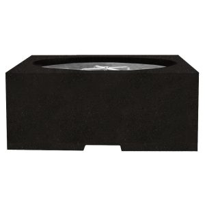 Glenwood 39 Inch Square GFRC Propane Fire Pit Table in Ebony by Lakeview Outdoor Designs
