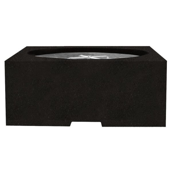 Glenwood 39 Inch Square GFRC Propane Fire Pit Table in Ebony by Lakeview Outdoor Designs