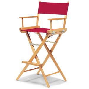 World Famous Bar Height Director Chair By Telescope Casual - Varnish/Red