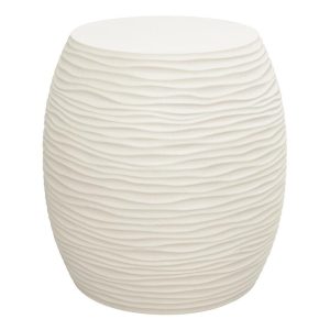 Dune 21 Inch Cream GFRC Round End Table by Sunset West