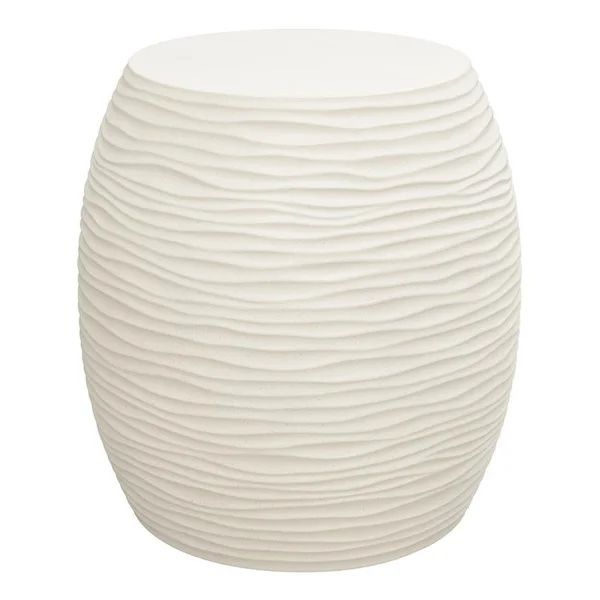 Dune 21 Inch Cream GFRC Round End Table by Sunset West
