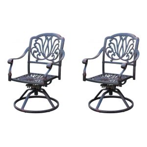 Elisabeth Cast Aluminum Swivel Rocker Dining Chair in Antique Bronze/Sesame by Darlee